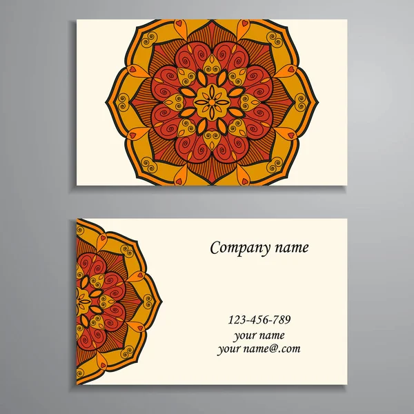 Tarjeta de visita. Elementos decorativos vintage. Bu floral ornamental — Vector de stock