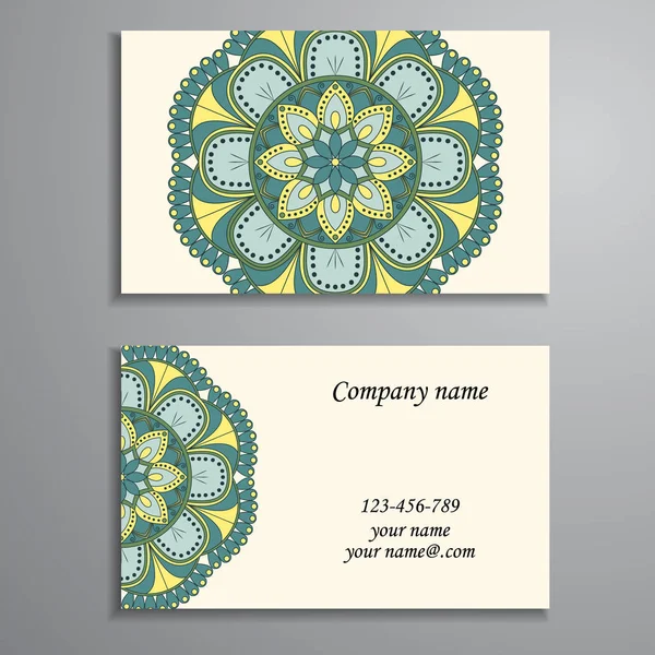 Cartão de visita. Elementos decorativos vintage. Ornamental floral bu — Vetor de Stock