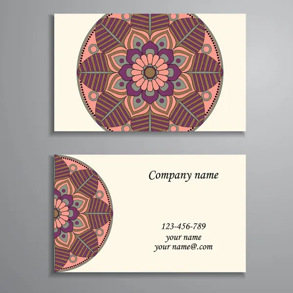 Επιχειρηματική κάρτα Vintage διακοσμητικά στοιχεία. Διακοσμητικά floral bu — Διανυσματικό Αρχείο
