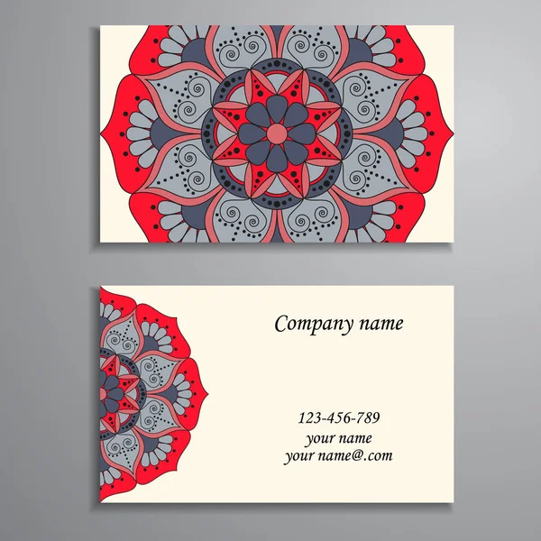 Business Card. Vintage dekorativa element. Prydnads blommig bu — Stock vektor