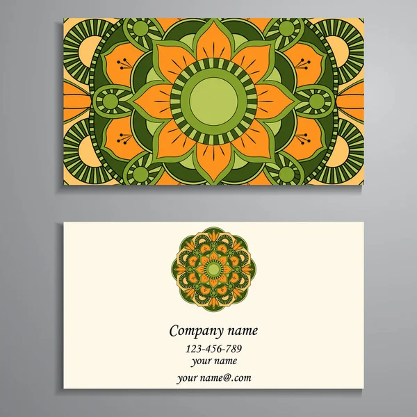 Business Card. Vintage decorative elements. Ornamental floral bu — Stock Vector