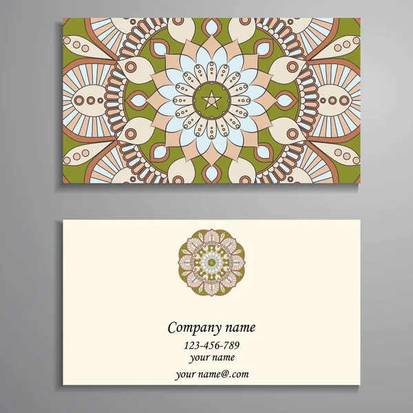 Business Card. Vintage decorative elements. Ornamental floral bu — Stock Vector