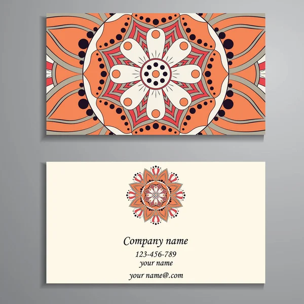 Business Card. Vintage decoratieve elementen. Decoratieve bloemen bu — Stockvector