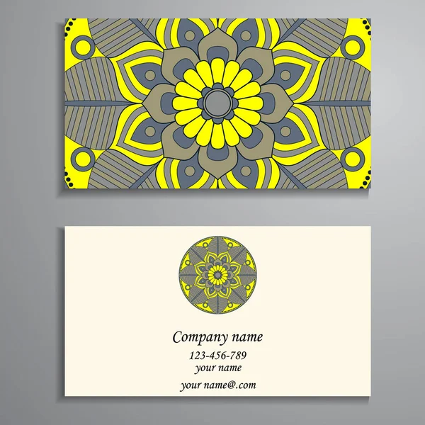 Business Card. Vintage decorative elements. Ornamental floral bu — Stock Vector