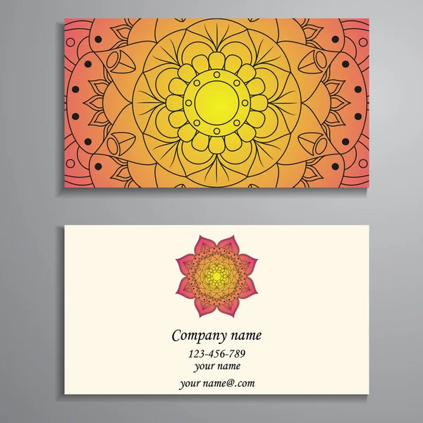 Business Card. Vintage decorative elements. Ornamental floral bu — Stock Vector