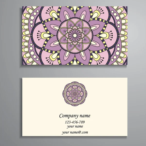 Business Card. Vintage decorative elements. Ornamental floral bu — Stock Vector