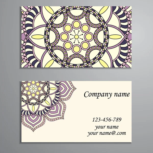 Business Card. Vintage decorative elements. Ornamental floral bu — Stock Vector