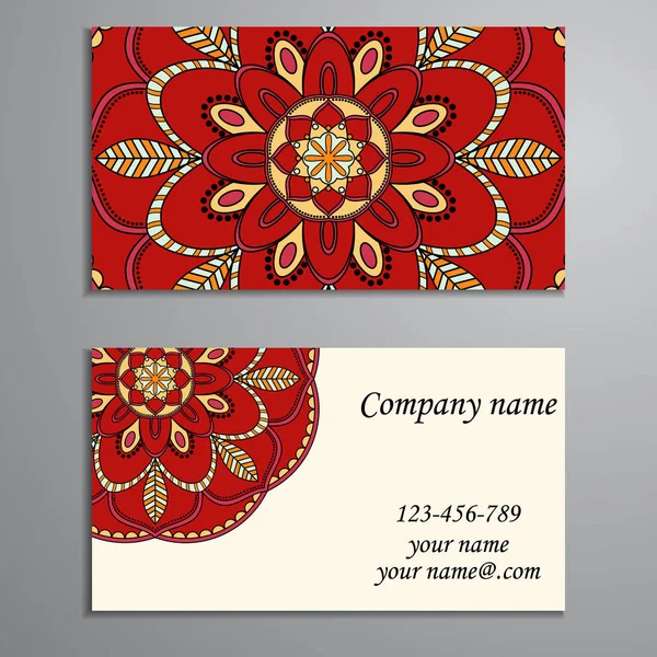 Επιχειρηματική κάρτα Vintage διακοσμητικά στοιχεία. Διακοσμητικά floral bu — Διανυσματικό Αρχείο