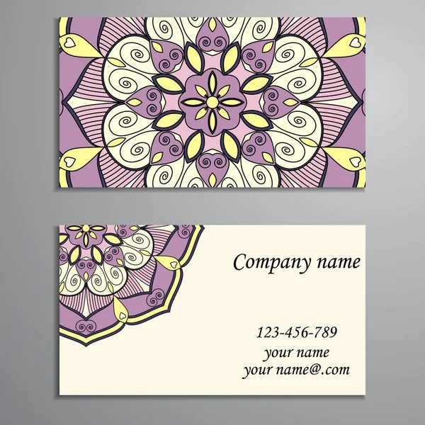 Business Card. Vintage dekorativa element. Prydnads blommig bu — Stock vektor