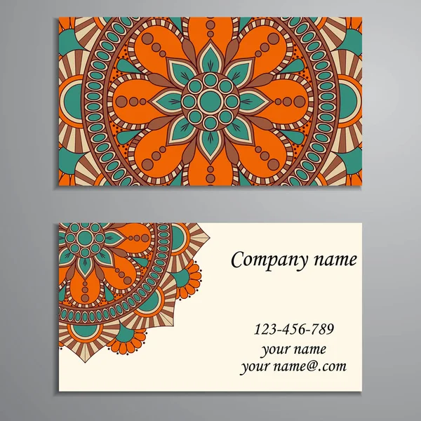 Business Card. Vintage dekorativa element. Prydnads blommig bu — Stock vektor