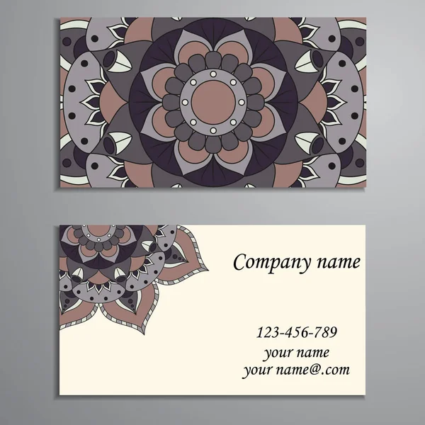 Business Card. Vintage dekorativa element. Prydnads blommig bu — Stock vektor