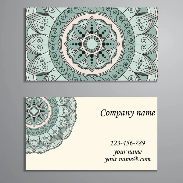 Business Card. Vintage dekorativa element. Prydnads blommig bu — Stock vektor