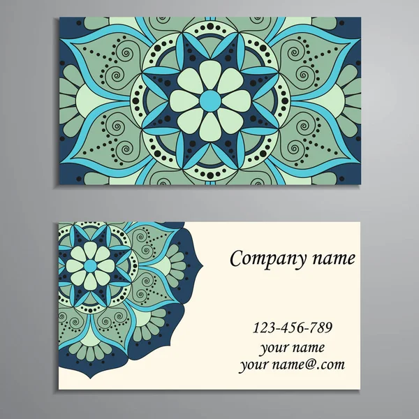 Business Card. Vintage decorative elements. Ornamental floral bu — Stock Vector