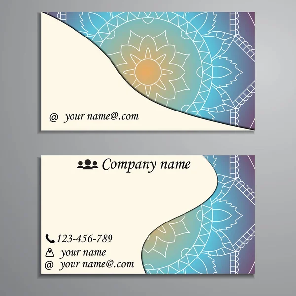 Invitación, tarjeta de visita o banner con plantilla de texto. Fl redondo — Vector de stock