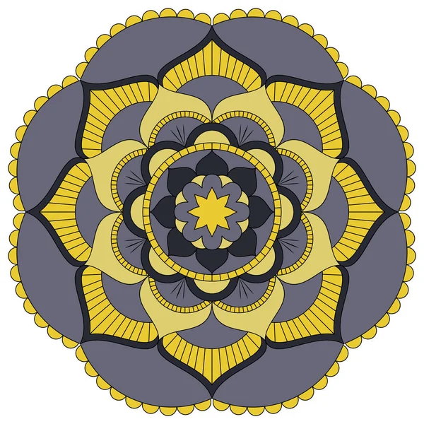 Schema orientale. Tradizionale ornamento da colorare rotondo. Mandala . — Vettoriale Stock