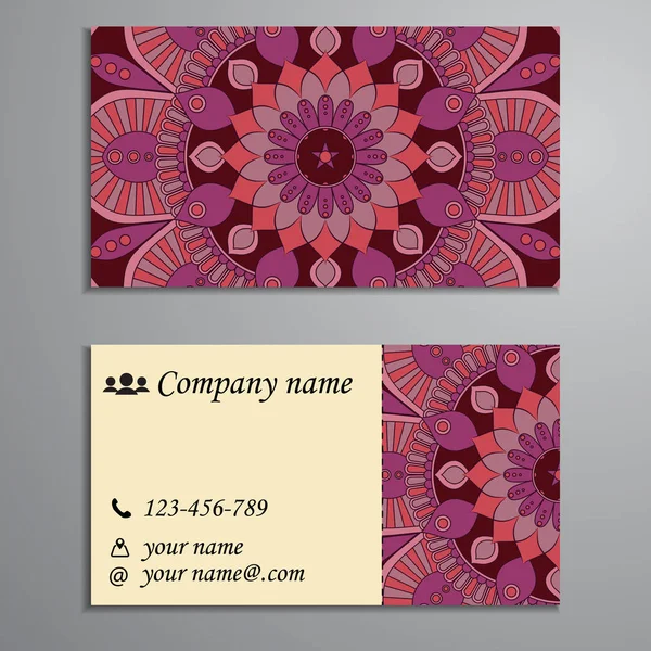 Invitación, tarjeta de visita o banner con plantilla de texto. Fl redondo — Archivo Imágenes Vectoriales