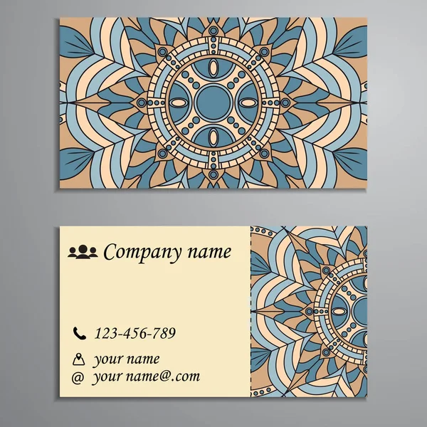 Invitación, tarjeta de visita o banner con plantilla de texto. Fl redondo — Vector de stock