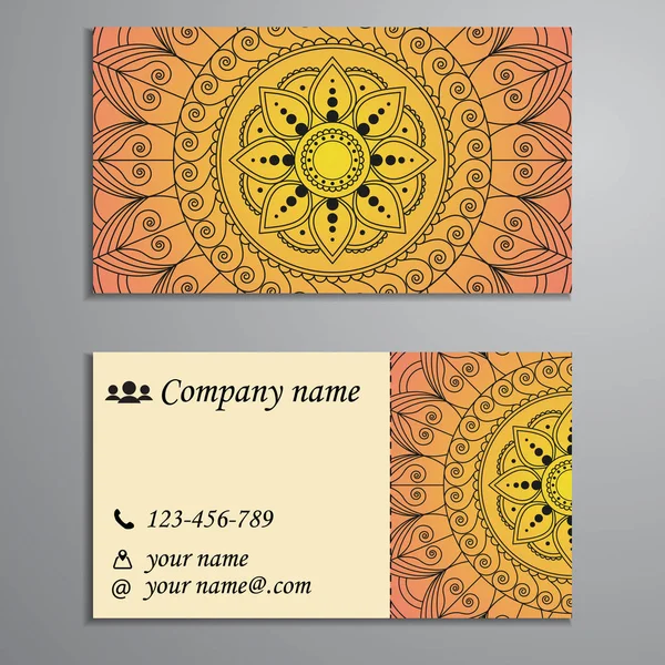 Приглашение, визитка или баннер с текстовым шаблоном. Round fl — стоковый вектор