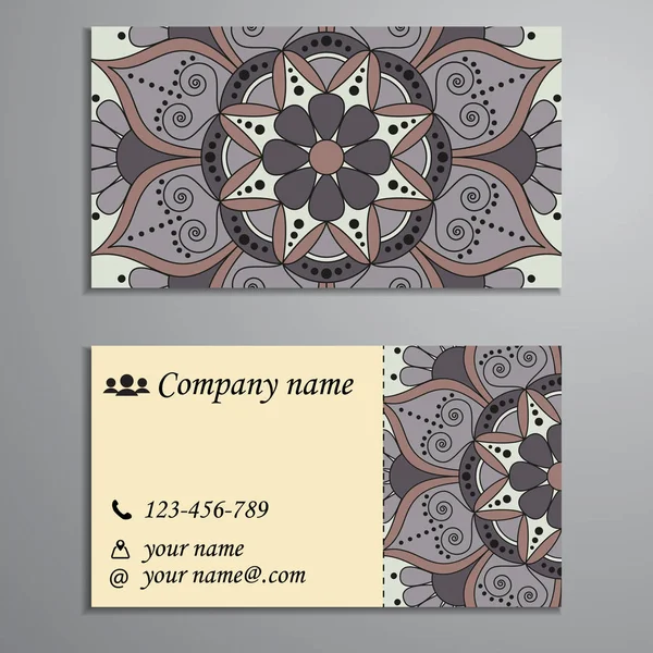 Приглашение, визитка или баннер с текстовым шаблоном. Round fl — стоковый вектор