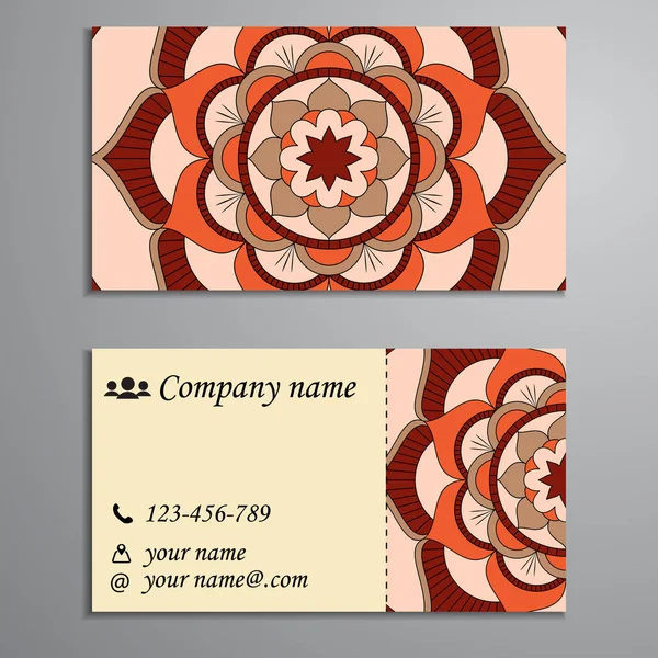 Invitación, tarjeta de visita o banner con plantilla de texto. Fl redondo — Vector de stock