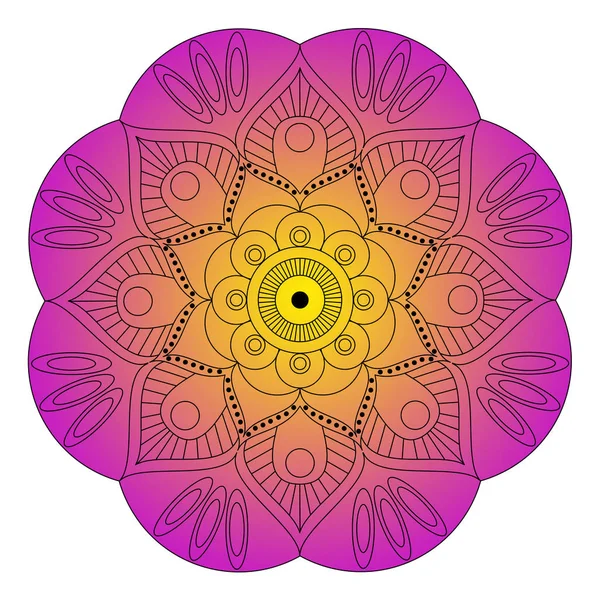 Oosterse patroon. Traditionele ronde kleurplaat sieraad. Mandala. — Stockvector