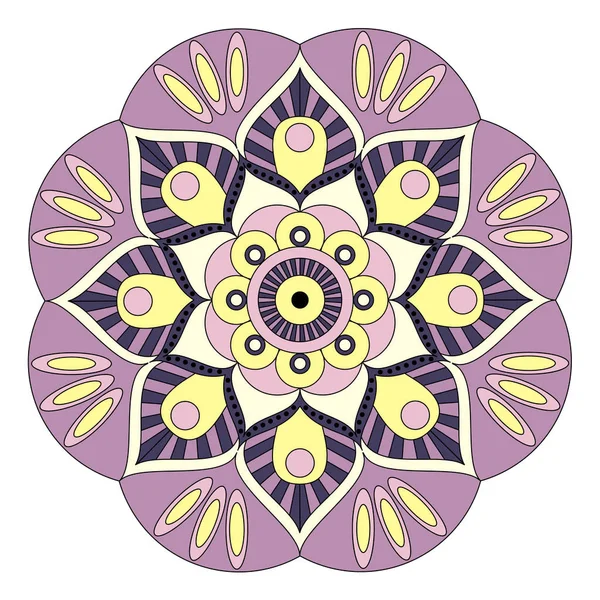 Modèle oriental. Ornement de coloration rond traditionnel. Mandala . — Image vectorielle