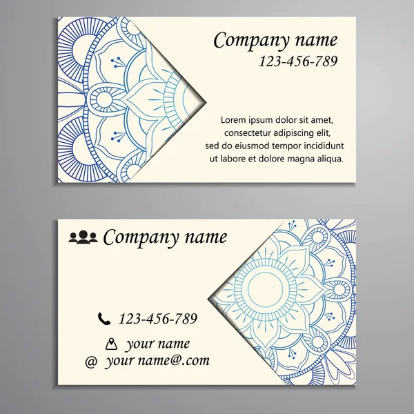 Invitación, tarjeta de visita o banner con plantilla de texto. Fl redondo — Vector de stock