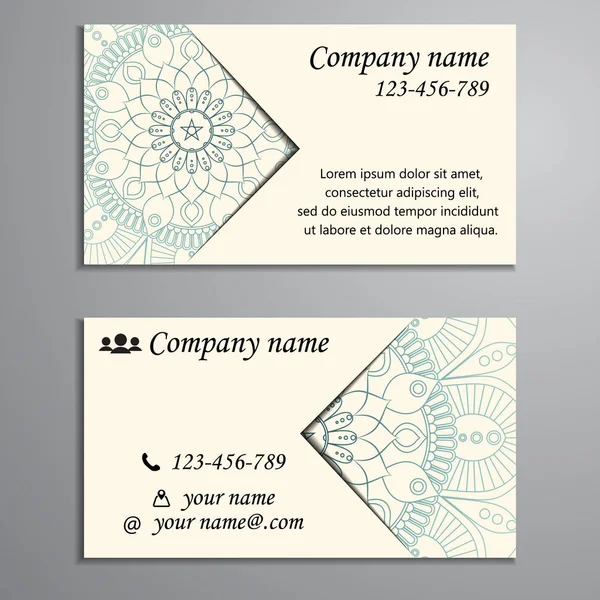 Invitación, tarjeta de visita o banner con plantilla de texto. Fl redondo — Vector de stock