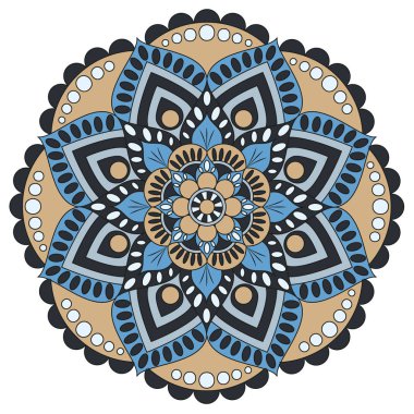 Oryantal desen. Geleneksel süs boyama yuvarlak. Mandala. 