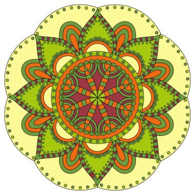 Oryantal desen. Geleneksel süs boyama yuvarlak. Mandala. 