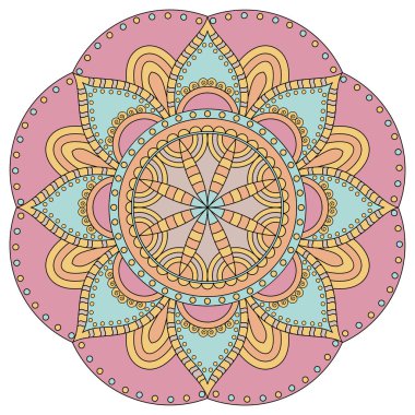 Oryantal desen. Geleneksel süs boyama yuvarlak. Mandala. 