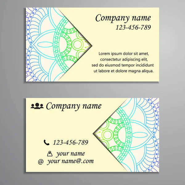 Einladung, Visitenkarte oder Banner mit Textvorlage. runde fl — Stockvektor
