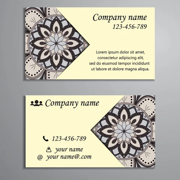 Invitación, tarjeta de visita o banner con plantilla de texto. Fl redondo — Vector de stock