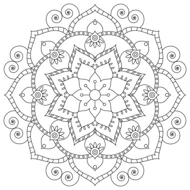 Oryantal desen. Geleneksel süs boyama yuvarlak. Mandala. 