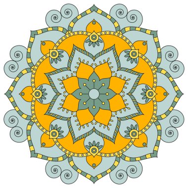 Oryantal desen. Geleneksel süs boyama yuvarlak. Mandala. 