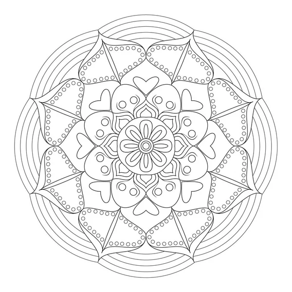 Східні візерунок. Традиційні круглі, забарвлення Орнамент. Мандала. — стоковий вектор