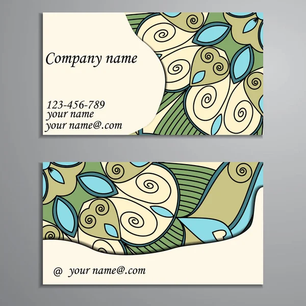 Invitación, tarjeta de visita o banner con plantilla de texto. Fl redondo — Vector de stock