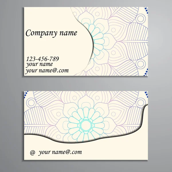 Invitación, tarjeta de visita o banner con plantilla de texto. Fl redondo — Vector de stock