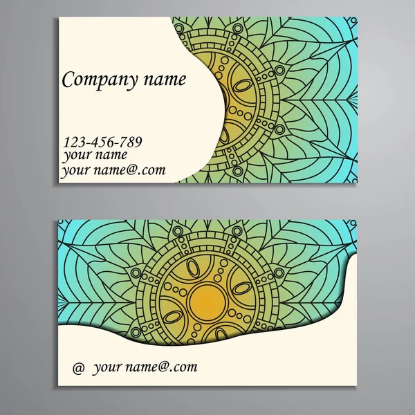 Invitación, tarjeta de visita o banner con plantilla de texto. Fl redondo — Vector de stock