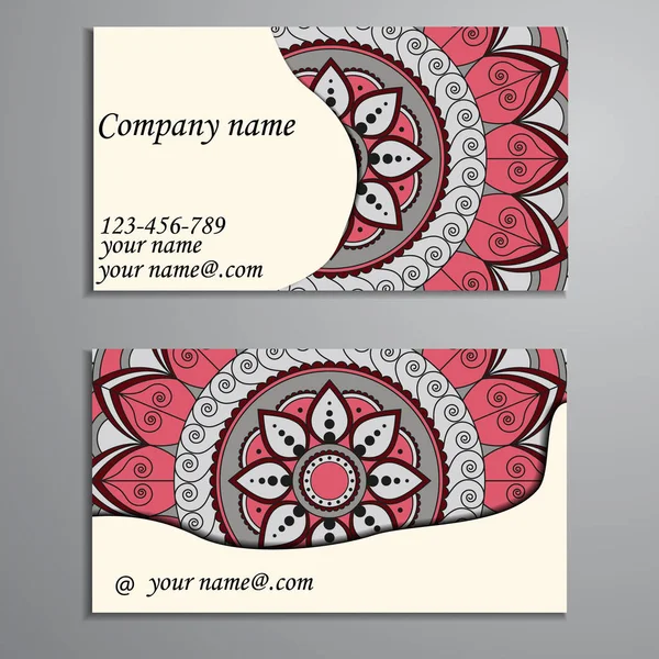 Invitación, tarjeta de visita o banner con plantilla de texto. Fl redondo — Vector de stock