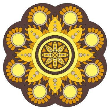 Oryantal desen. Geleneksel süs boyama yuvarlak. Mandala. 