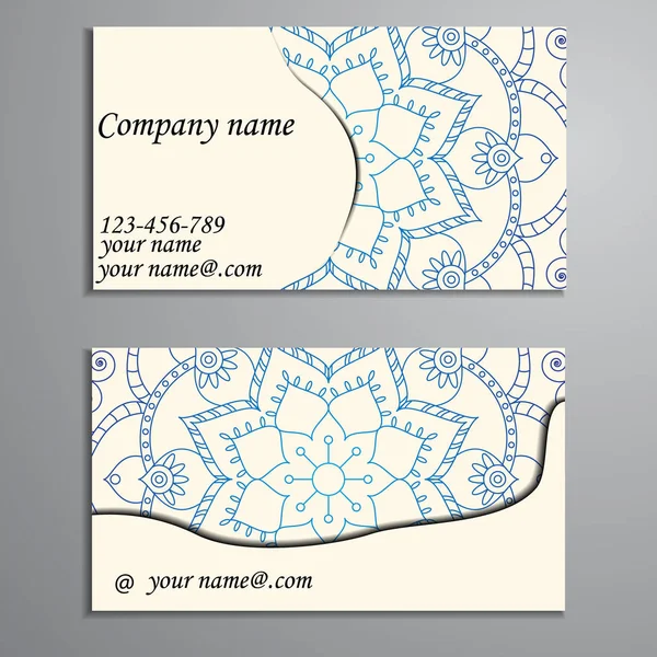 Πρόσκληση, επαγγελματική κάρτα ή banner με το πρότυπο κείμενο. Στρογγυλή fl — Διανυσματικό Αρχείο