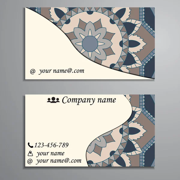 Invitation, business card or banner with text template. Round fl — Stock Vector