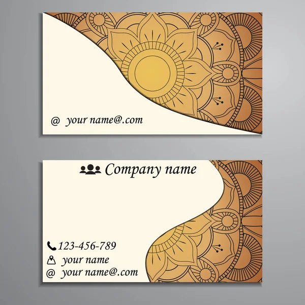 Invitation, business card or banner with text template. Round fl — Stock Vector