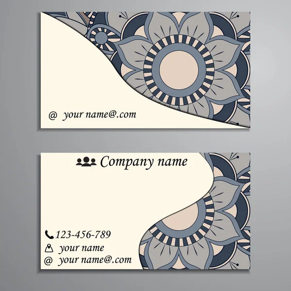 Invitación, tarjeta de visita o banner con plantilla de texto. Fl redondo — Vector de stock