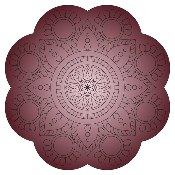 Modèle oriental. Ornement de coloration rond traditionnel. Mandala . — Image vectorielle