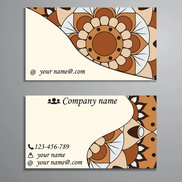 Set carte de vizită și carte de vizită cu element de design mandala — Vector de stoc