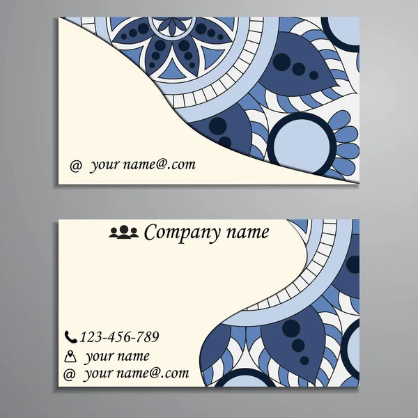 Besøgskort og visitkort sæt med mandala design element – Stock-vektor
