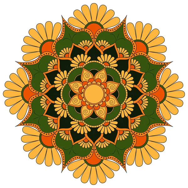 Patrón oriental. ornamento redondo tradicional para colorear. Mandala. . — Archivo Imágenes Vectoriales