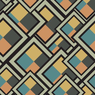 Dikişsiz desen geometrik şekiller. Kareler, edikula. Geomet